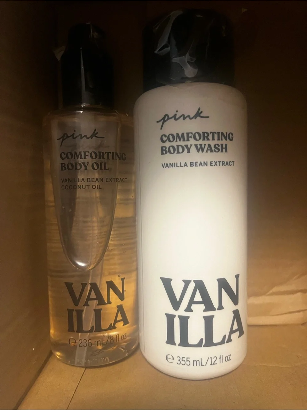 Victoria's Secret Pink Vanilla Comforting Body Wash & Oil - White & Clear